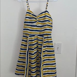 Blue & yellow watercolor boutique dress